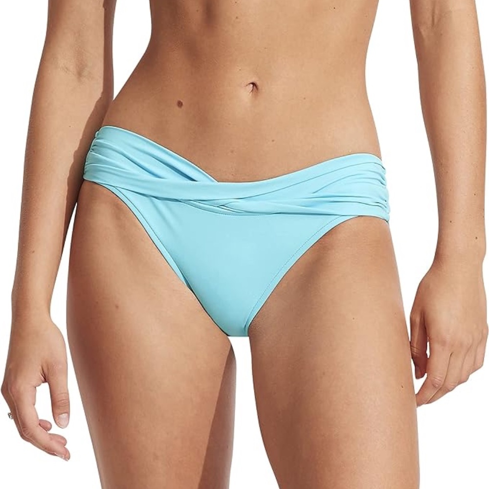 Seafolly Women's Twist Band Hipster Full Coverage Bikini Bottom Swimsuit, Sz 14